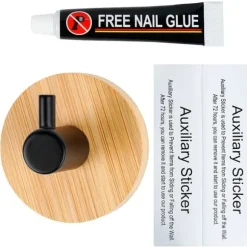 Krokhängare självhäftande trämetall svart 5x3,5 cm 4 st.