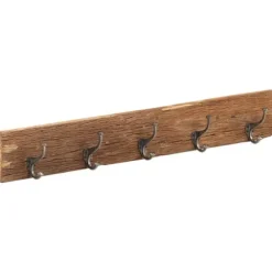 Kroklist med 5 krokar 100x2,5x15 cm massivt återvunnet trä