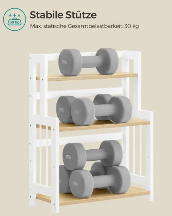 Kryddhylla med 3 nivåer för bänkskiva i naturell ekfärg