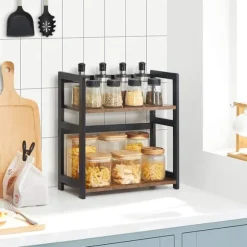 Kryddställ - Mångsidig arrangör 42 x 18 x 43 cm Vintage Brun-Svart