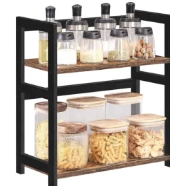 Kryddställ - Mångsidig arrangör 42 x 18 x 43 cm Vintage Brun-Svart