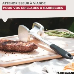 Köttmördarkniv - Fackelmann - 45826 - Aluminium/ABS/TPR - Svart - 28 x 7,5 cm