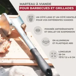 Köttmördarkniv - Fackelmann - 45826 - Aluminium/ABS/TPR - Svart - 28 x 7,5 cm