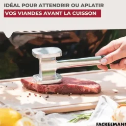 Köttmördarkniv - Fackelmann - 45826 - Aluminium/ABS/TPR - Svart - 28 x 7,5 cm