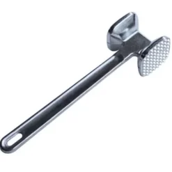 Köttmörningsmaskin i aluminiumlegering, rund, silver, ergonomisk köttklubba för köksbiff
