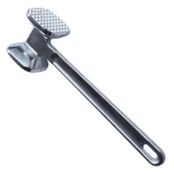 Köttmörningsmaskin i aluminiumlegering, rund, silver, ergonomisk köttklubba för köksbiff