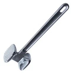 Köttmörningsmaskin i aluminiumlegering, rund, silver, ergonomisk köttklubba för köksbiff
