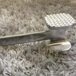 Köttmörningsmaskin i aluminiumlegering, rund, silver, ergonomisk köttklubba för köksbiff