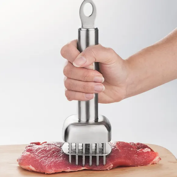 Köttmörningsmedel i rostfritt stål med fyrkantiga och runda nålar Model 1