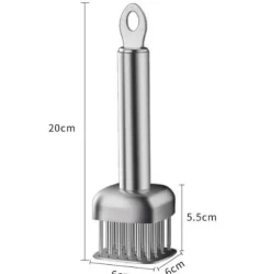 Köttmörningsmedel i rostfritt stål med fyrkantiga och runda nålar Model 1