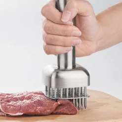 Köttmörningsmedel i rostfritt stål med fyrkantiga och runda nålar Model 1