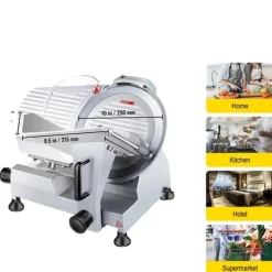 Köttskärare, 350-400 RPM, Justerbar Tjocklek,10tum 240W