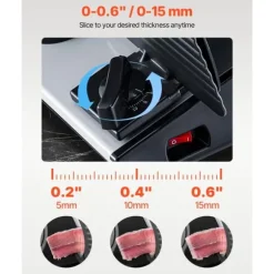 Köttskärare 180W, 7,5-tums Elektrisk Deli Mat Skivare, För Kött, Bröd, Ost