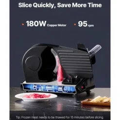Köttskärare 180W, 7,5-tums Elektrisk Deli Mat Skivare, För Kött, Bröd, Ost