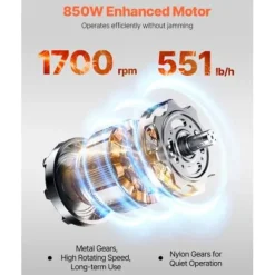 Köttskärmaskin, 33x22x43.6 cm, rostfritt stål, elektrisk matskärare