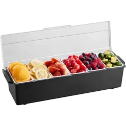 Kyld Kryddserver 6 Fack, Serveringsbricka med Genomskinligt Lock, Kall Matlagring och Presentation