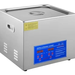 15L 60A Ultraschallsrengörare med värme 360W i rostfritt stål för glasögon, smycken, tandproteser, mynt osv. (15L)