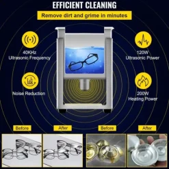 3L digital ultraljudsrenare, uppvärmning, timer, rengöring av smycken och glas