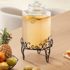 10L Dryckesdispenser, Festdryckesdispenser i Glas, Inklusive Stativ