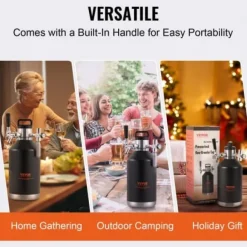 Öl Growler Tappsystem, 21x21x40 cm, Rostfritt Stål