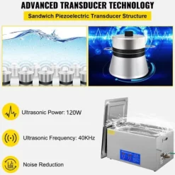 3L 40kHz 120W digital ultraljudsrengörare, djuprengöring, justerbar tid/temperatur, humaniserad design, bred applikation