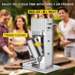 15L manuell vertikal korvpåfyllningsmaskin med 5 påfyllningsmunstycken, stor kapacitet, snabbt/långsamt läge, lätt att rengöra