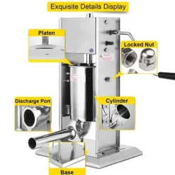 15L manuell vertikal korvpåfyllningsmaskin med 5 påfyllningsmunstycken, stor kapacitet, snabbt/långsamt läge, lätt att rengöra