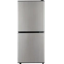 106L Mini-Kylskåp, 60L kyl + 46L frys, 7 temperaturer, Silverdörr, LED-ljus, Justerbara hyllor, 166 kWh/år