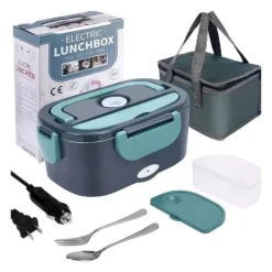 1.5L Rostfri Elektrisk Matlåda 12/24v / 110/220v Bil Lastbil Kontor 80W，grön