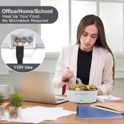 1.5L Rostfri Elektrisk Matlåda 12/24v / 110/220v Bil Lastbil Kontor 80W，grön
