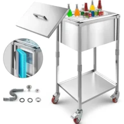 31L Rullande Kylbox, Utomhus Stående Islåda, Praktisk Med Hjulfunktion