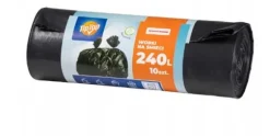 240L SOPPSÄCKAR, 10 ST, SVART, STARK, FÖRSTÄRKAD, POLSK PRODUKT