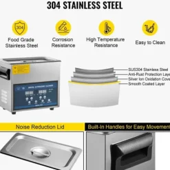 6L Ultraljudsrengöring Dubbelfrekvens med värmare för smycken, glasögon, proteser och kretskort 28/40KHz