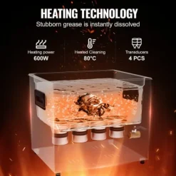 10L Ultraljudsrengöringsmaskin, Korgvärmare och Timer 240W, Nyckelfunktioner för Effektiv Rengöring