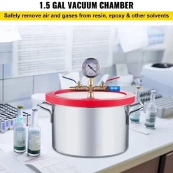 6L vakuumavgasningskammare i rostfritt stål, högtätning,precisionsvakuummätare