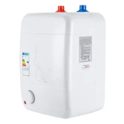 8L Varmvattenberedare - Elektrisk - 1500 W - 220–240 V - 30–65°C - Snabb uppvärmning 15 min - IPX4 - Vägg/golv/under diskbänk - Vit