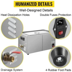 10L 240W 40kHz kommersiell digital ultraljudsrengörare, djuprengöring, justerbar tid/temperatur, humaniserad design, bred applikation