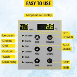 6L 450W slush maskin för hemmabruk, 4 valbara lägen, effektiv kylning, 360° omrörning, lätt att använda, lätt att rengöra