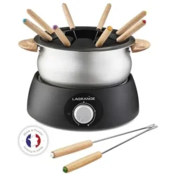 LAGRANGE Fondue Classic - 12 gafflar - 900W - Lätt trä