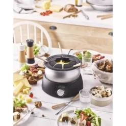 LAGRANGE Fondue Classic - 12 gafflar - 900W - Lätt trä