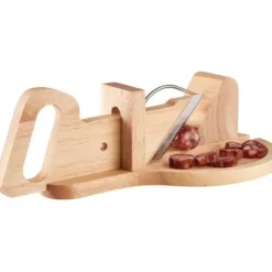 LAGUIOLE - Skivare för Korv och Charkuterier med Fat - gummiträ - brun