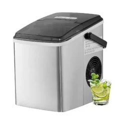 26lbs/dag 105W bärbar ismaskin, justerbar isbitsstorlek, snabb istillverkning, utmärkt isoleringsteknik, självrengörande, lågt ljud