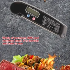 LCD digital kötttermometer med hopfällbar sond kök matlagning BBQ grill temperaturmätare