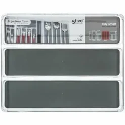 LÅDAORDNING grå MED 3 PLASTFACK