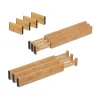 Lådavdelare, 10-delars set, 6x43,5-56,5x2 cm, Natur, Svart