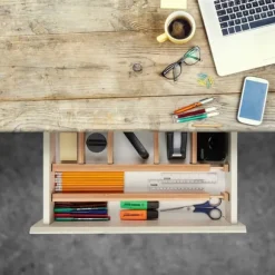 Lådavdelare, 10-delars set, 6x43,5-56,5x2 cm, Natur, Svart