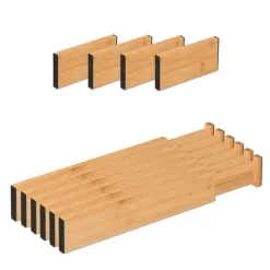 Lådinredningsset, Bambu, 6x34-44x2 cm, Natur