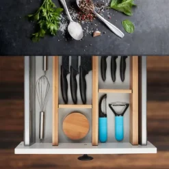 Lådinredningsset, Bambu, 6x34-44x2 cm, Natur