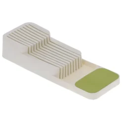 Lådorganisering Knivbricka Halkfri Separerad Förvaringslåda Förvaringslåda För Kök Hem (Vit Grön)