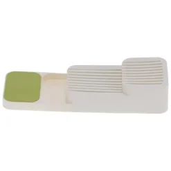 Lådorganisering Knivbricka Halkfri Separerad Förvaringslåda Förvaringslåda För Kök Hem (Vit Grön)